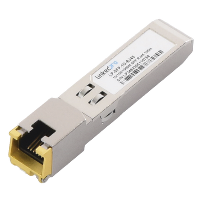 Transceptor Óptico SFP a RJ45 / Auto negociación 10/100/1000 Mbps / Conector RJ45 / 1000BASE-T / Distancia de hasta 100 m.