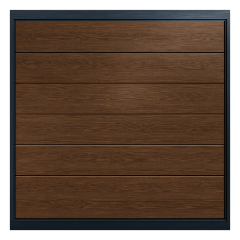 Puerta de Garage de Alta Calidad / Linea Central / Imitacion madera / oscura / 12x8 pies / AISLADA / Estilo Americana.