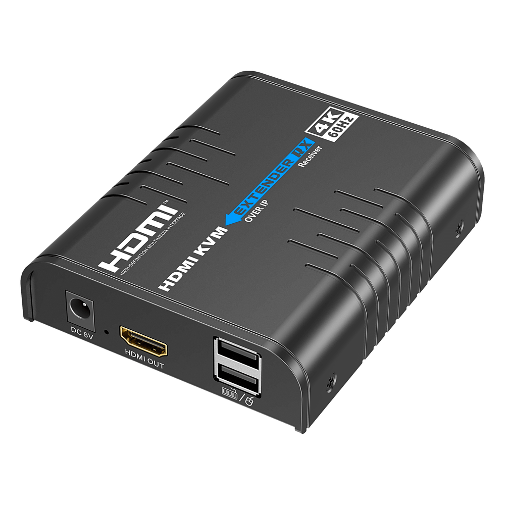 Extensor KVM HDMI 4K a 60 Hz | Transmisión hasta 120 mts con CAT6 | Resolución 4096x2160@60Hz | Ancho de Banda 18Gbps | HDCP1.4 y HDCP2.2 | Latencia