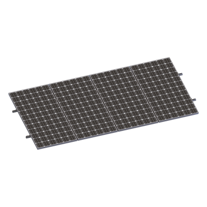 Kit De Minirieles Para Panel Solar Arreglo 1X4 Para Instalación Plano En Lámina