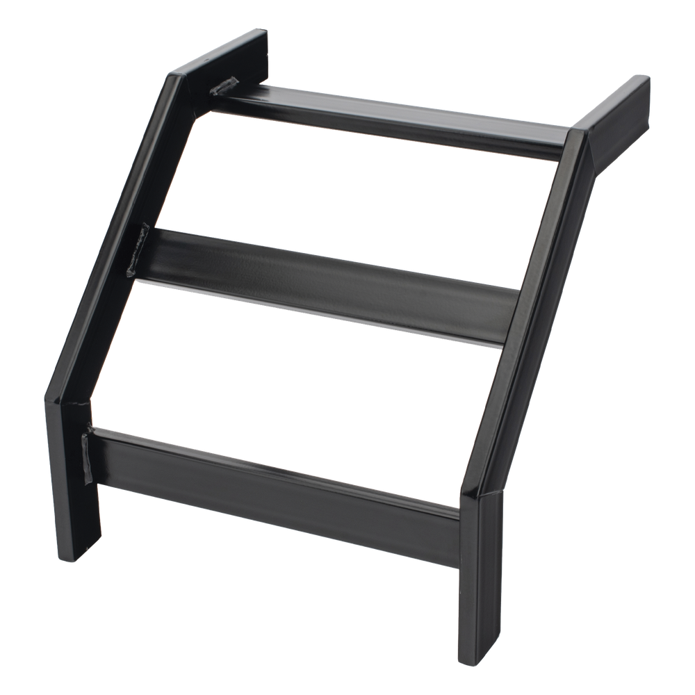 Curva Vertical Exterior de 90° para Escalera Tubular de 1.5" de Peralte y 12" de Ancho, Acabado con Pintura Epóxica Color Negro, Incluye Coples y