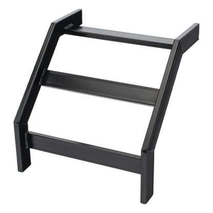 Curva Vertical Exterior de 90° para Escalera Tubular de 1.5" de Peralte y 12" de Ancho, Acabado con Pintura Epóxica Color Negro, Incluye Coples y