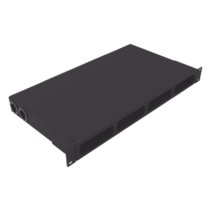 Distribuidor de Fibra Óptica Vacío 19 Pulgadas, Acepta 4 Placas Acopladoras de Linkedpro, Hasta 24 Fibras, 1UR, Incluye Charola de Empalme