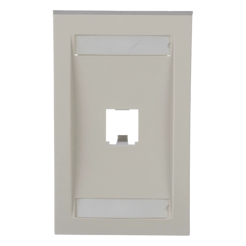 Placa de Pared Vertical Ejecutiva, Salida Para 1 Puerto Mini-Com, Con Espacios Para Etiquetas, Color Blanco Mate