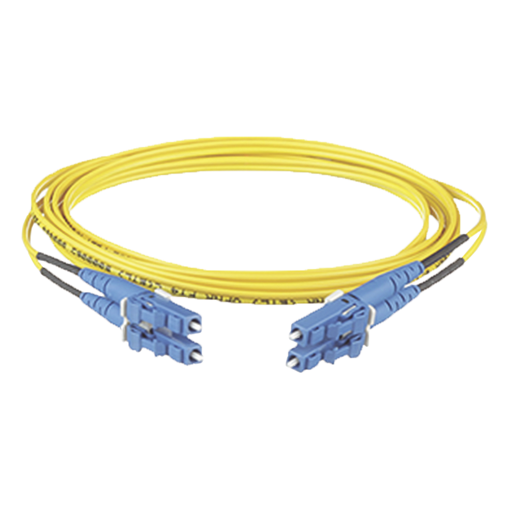 Jumper de Fibra Optica Monomodo 9/125 OS2, LC-LC Duplex, OFNR (Riser), Color Amarillo, 7 Metros (22.97 Pies)