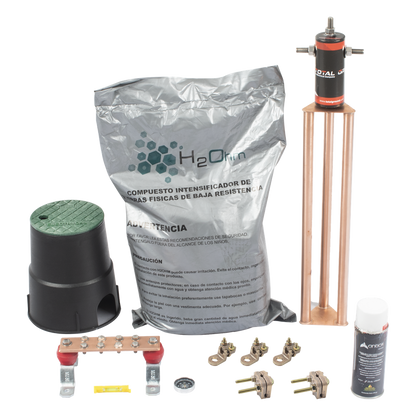 Kit de tierra física modelo TG45AB con Electrodo Magnetoactivo, capacidad: 45 AMP