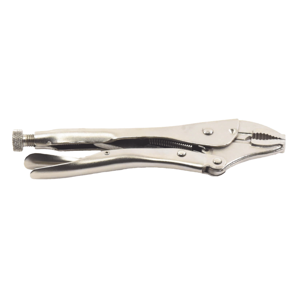 Pinza Perra Ajustable de Presión de 10”. Quijada Curva con Corta Alambre. Acero CR-V