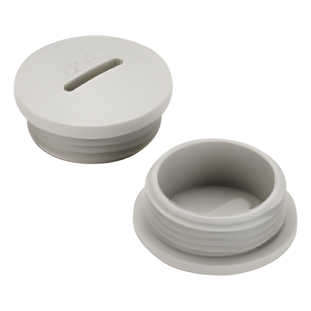 Tapón roscado de 1/2" para caja cuadrada a prueba de intemperie.