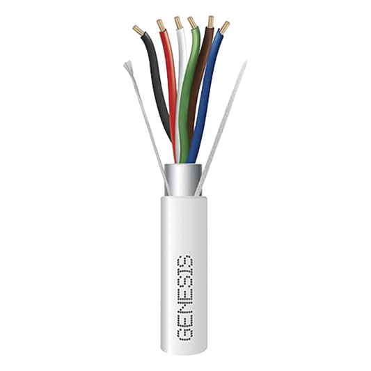 Bobina de 305 m (1000 ft) / Cable para Alarma 6x18 AWG / Blindado / Plenum / Blanco