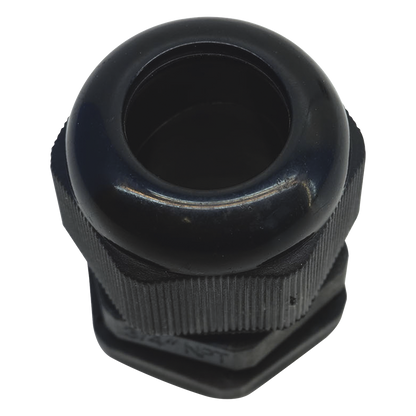 Conector Plástico Negro Tipo Glándula para Rosca NPT 3/4"