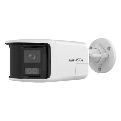 [PROTECCIÓN ACTIVA] Bala IP 6 Megapixel / 2 Lentes de Lente 2.8 mm (Imagen Panorámica 180°) / 30 mts IR / Exterior IP67 / Luz Intermitente y Alerta