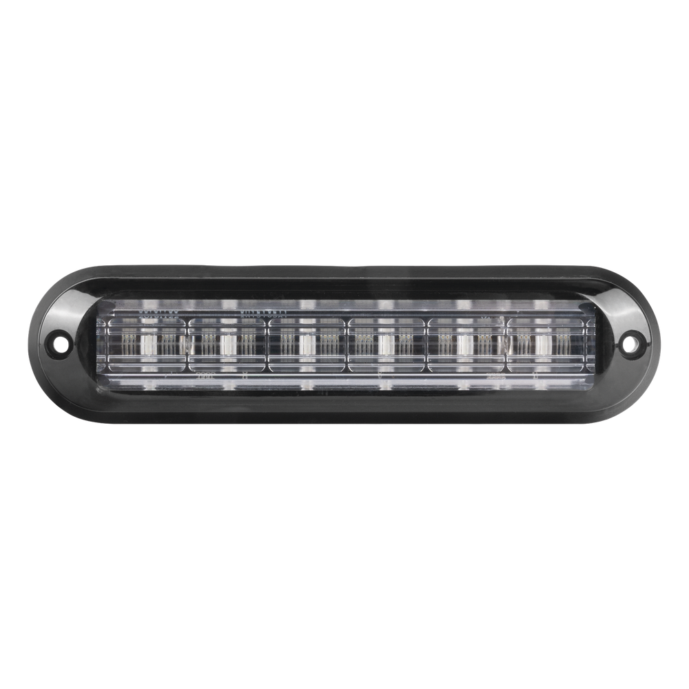 Luz Auxiliar Ultra Brillante IP67 de 6 LEDs, Color Claro, con mica transparente y bisel negro