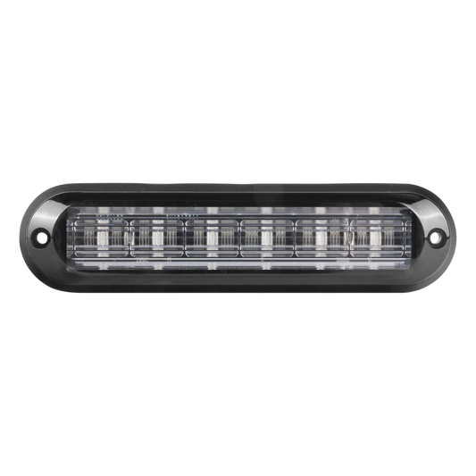 Luz Auxiliar Ultra Brillante IP67 de 6 LEDs, Color Claro, con mica transparente y bisel negro