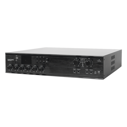 Amplificador Mezclador Matricial | 2 zonas | 240w por canal | 6 entradas | Receptor de medios