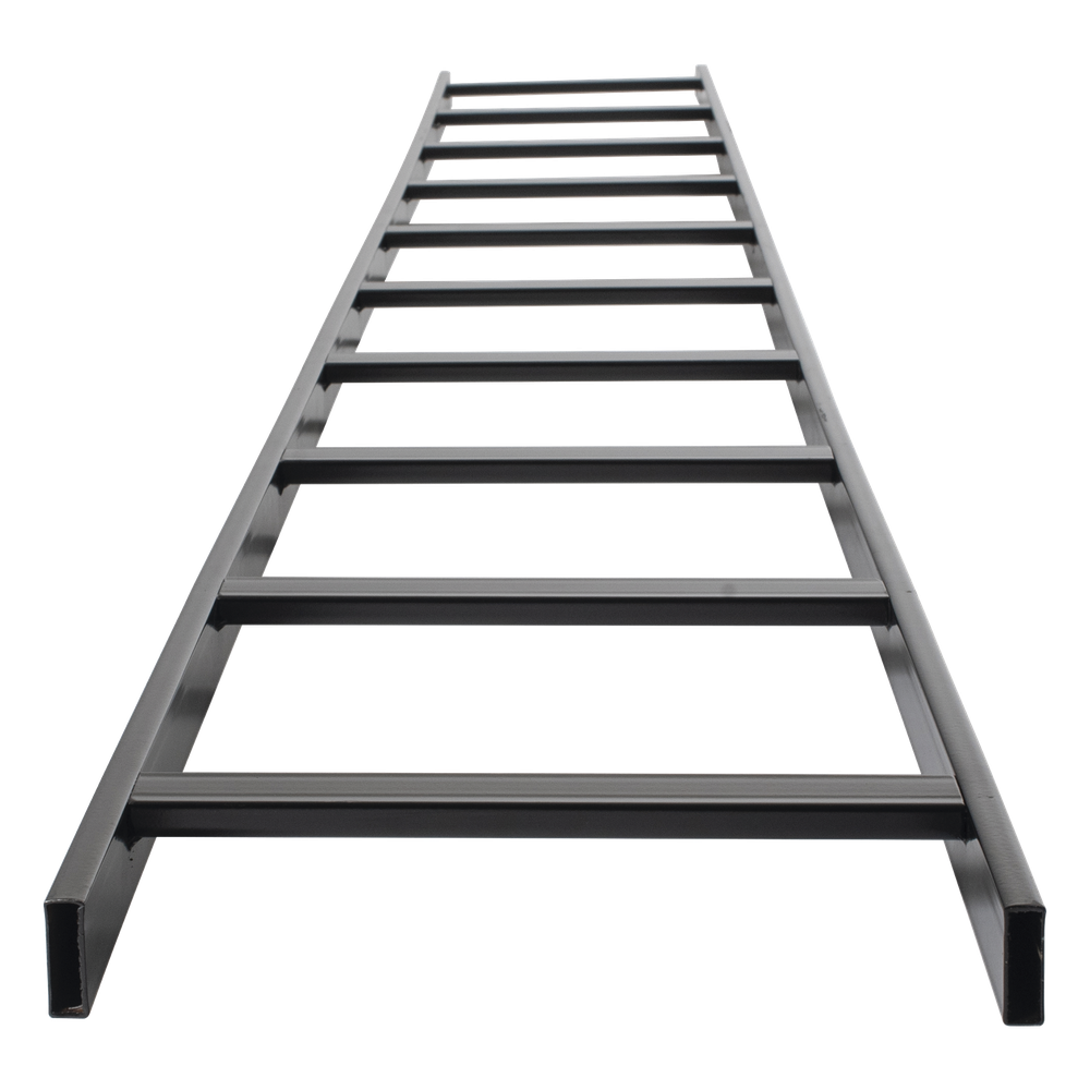 Escalera Tubular de 1.5" de Peralte y 12" de Ancho y 3.05 Metros de Largo, Pintura Epóxica Color Negro, Ideal Para Utilizarse en Centros de Datos o