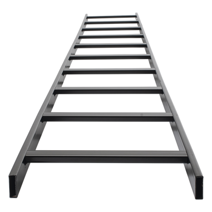Escalera Tubular de 1.5" de Peralte y 12" de Ancho y 3.05 Metros de Largo, Pintura Epóxica Color Negro, Ideal Para Utilizarse en Centros de Datos o