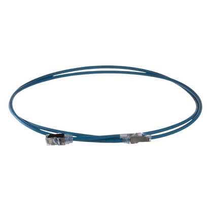 Patch Cord Cat6A, Diametro Reducido 28 AWG, Blindado S/FTP, CM/LS0H, 2 Metros (6.56 Pies), Color Azul