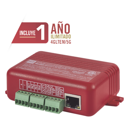 COMUNICADOR DUAL Universal para PANELES DE INCENDIO 4GLTEM - 1 Año de Servicio - Eventos a CMS