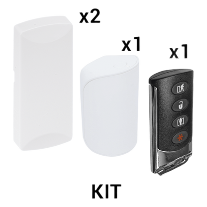 KIT Básico Sensores Inalámbricos - Incluye 2 Contactos Magnéticos, 1 PIR y 1 Llavero - Compatibles con Honeywell y PRO4GEN2