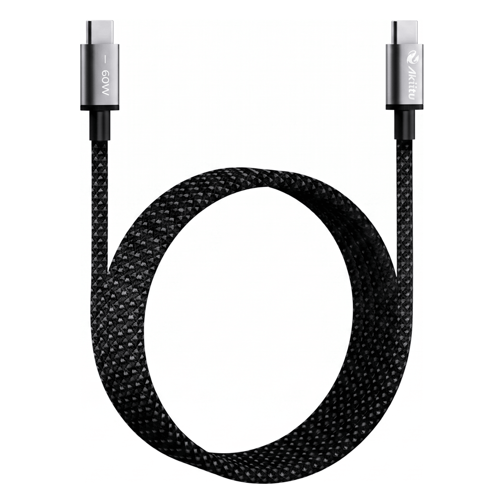 Cable de Carga USB-C a C 1.5 Metros (4.92 Pies) / Tecnología GaN (Nitruro de Galio / Fast-Charging / Potencia 60W / Velocidad Transferencia 480 Mbps