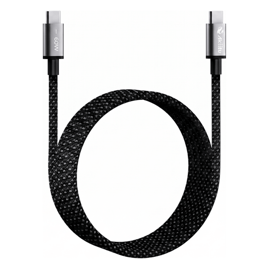 Cable de Carga USB-C a C 1.5 Metros (4.92 Pies) / Tecnología GaN (Nitruro de Galio / Fast-Charging / Potencia 60W / Velocidad Transferencia 480 Mbps