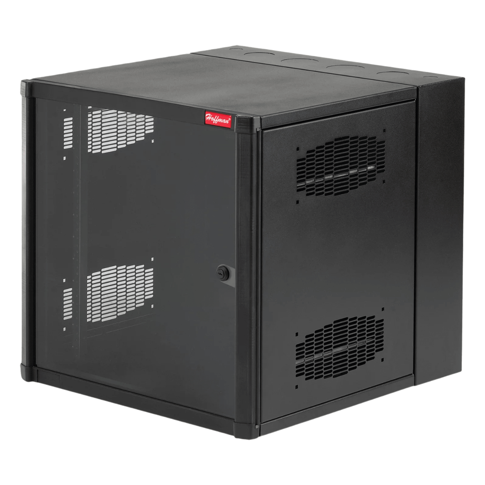 Gabinete AccessPlus de 12 UR Montaje en Pared de 19in, Rieles Numerados y Roscados #10-32, Puerta con Ventana de Seguridad, 600 mm de Ancho, 762 mm