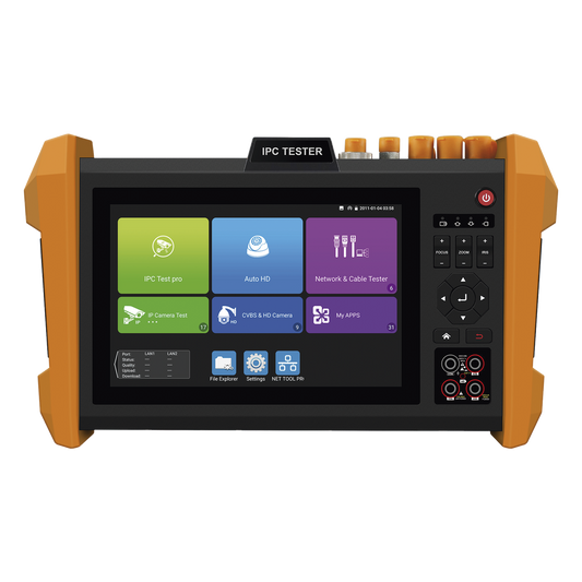 Tester Profesional Multifunción | Pantalla Táctil 7" | Láser Integrado | Cámara Integrada | Prueba IP/HD Coaxial | 4K/8K | H.265/H.265 | ONVIF | WiFi