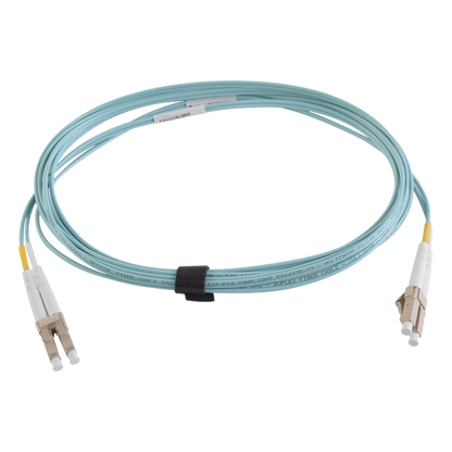 Jumper de Fibra Óptica Multimodo 50/125 XGLO OM4, LC-LC Duplex, OFNR, Color Aqua, 7 Metros (22.97 Pies)