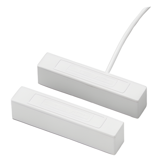 Contacto magnético direccionable V-Plex para montaje en superficie, sellado contra humedad, color blanco