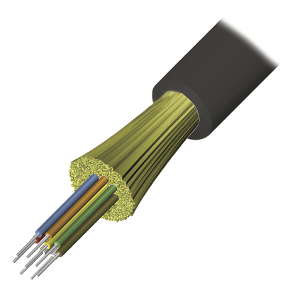 Cable de Fibra Óptica de 4 Hilos, Interior/Exterior, Loose Tube, No Conductiva (Dieléctrica), LS0H, Monomodo OS1/OS2 9/125, 1 Metro (3.28 Pies)