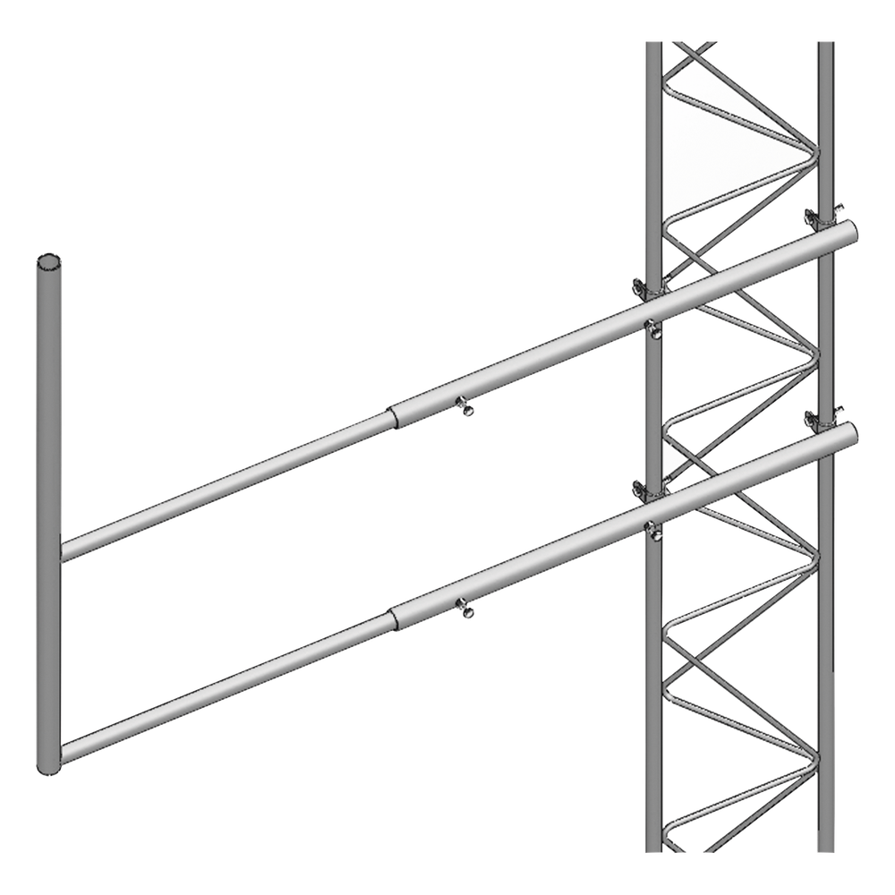 Brazo tipo "F" para tramos STZ-45G, galvanizado por inmersión caliente