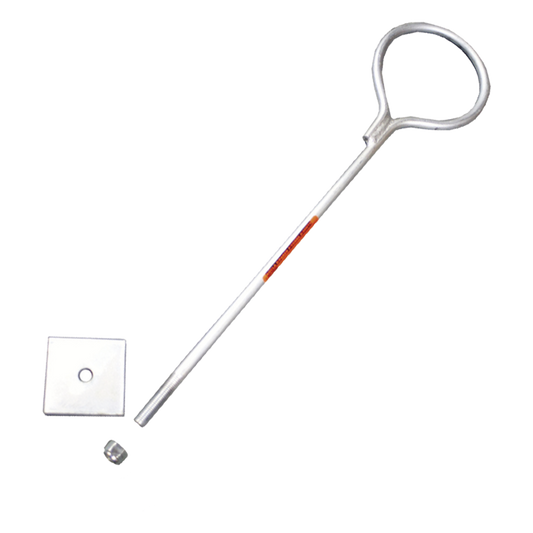 Ancla de Losa o Pared de 65 cm. de 12 cm diámetro de argolla Galvanizada por Inmersión en Caliente.