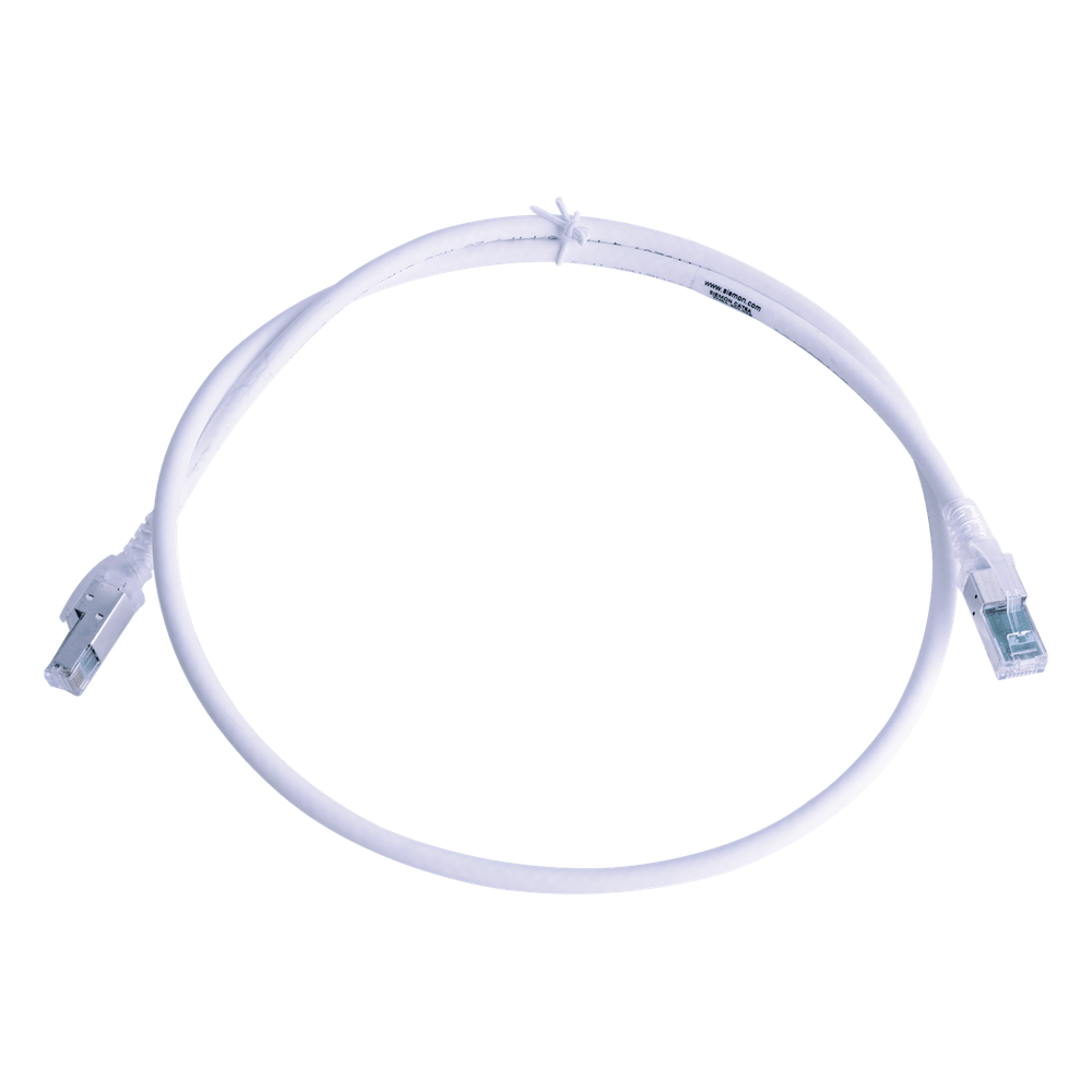 Patch Cord Z-MAX Cat6A S/FTP, CM/LS0H, 0.91 Metros (3 Pies), Color Blanco, Versión Bulk (Sin Empaque Individual)