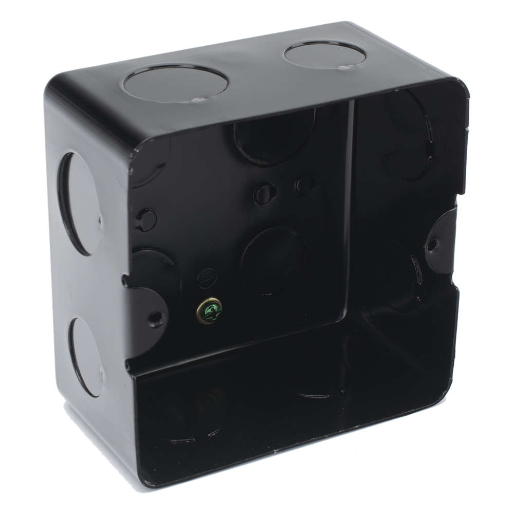 Caja de Registro de Acero Galvanizado, 10x10 cm (3.94x3.94 Pulgadas), Color Negro (11000-00000)