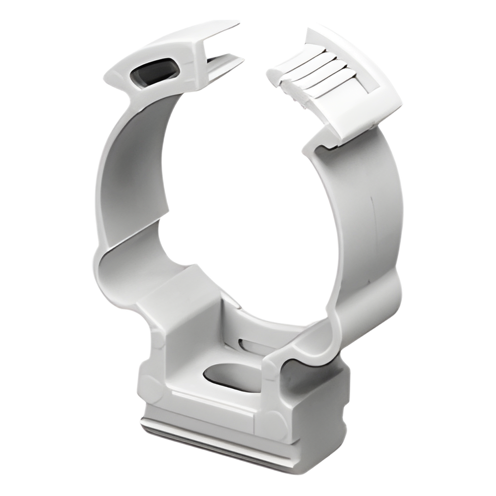 Soporte de collar (Abrazadera), PVC Auto-extinguible, cerrado para tubería de 16 mm