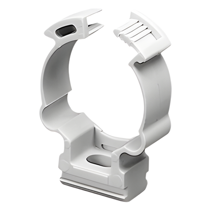 Soporte de collar (Abrazadera), PVC Auto-extinguible, cerrado para tubería de 16 mm