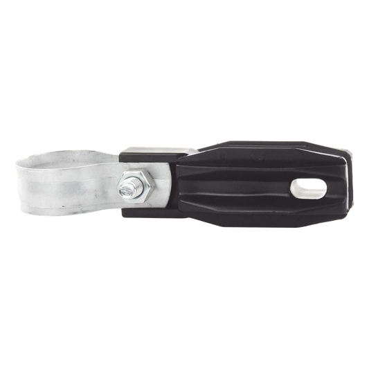 Aislador de Paso o Esquina con Abrazadera / 33-38 mm / Resina Virgen 100% / Anti-Arqueo / Tubería de Malla Ciclónica