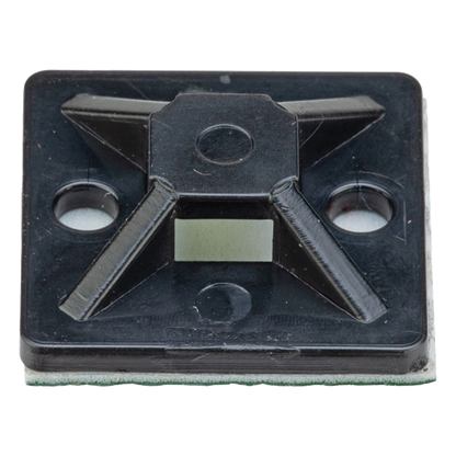 Montaje-Sujetador Adhesivo STRONGHOLD de 4 Vías de 1" x 1" x 1/4", Color Negro, Nylon 6.6 Retardante de Llamas V-2, Paquete de 100pz