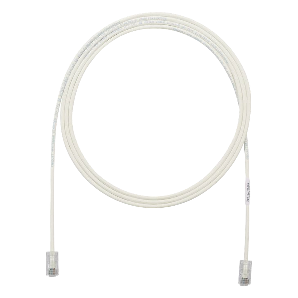 Cable de Parcheo UTP Cat6A, CM/LSZH, Diámetro Reducido (28AWG), Color Blanco Mate, 6.1 Metros (20 Pies)