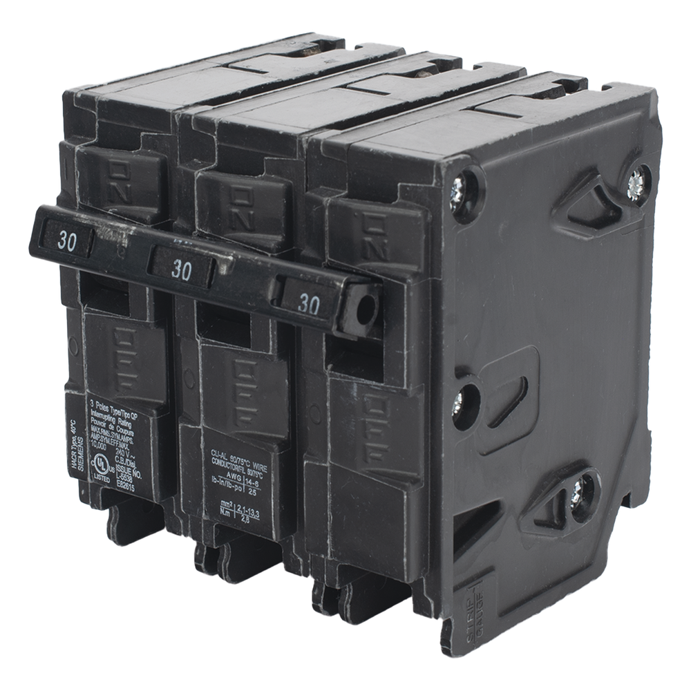 Interruptor automático enchufable tipo QP 3 polos, 30 amp