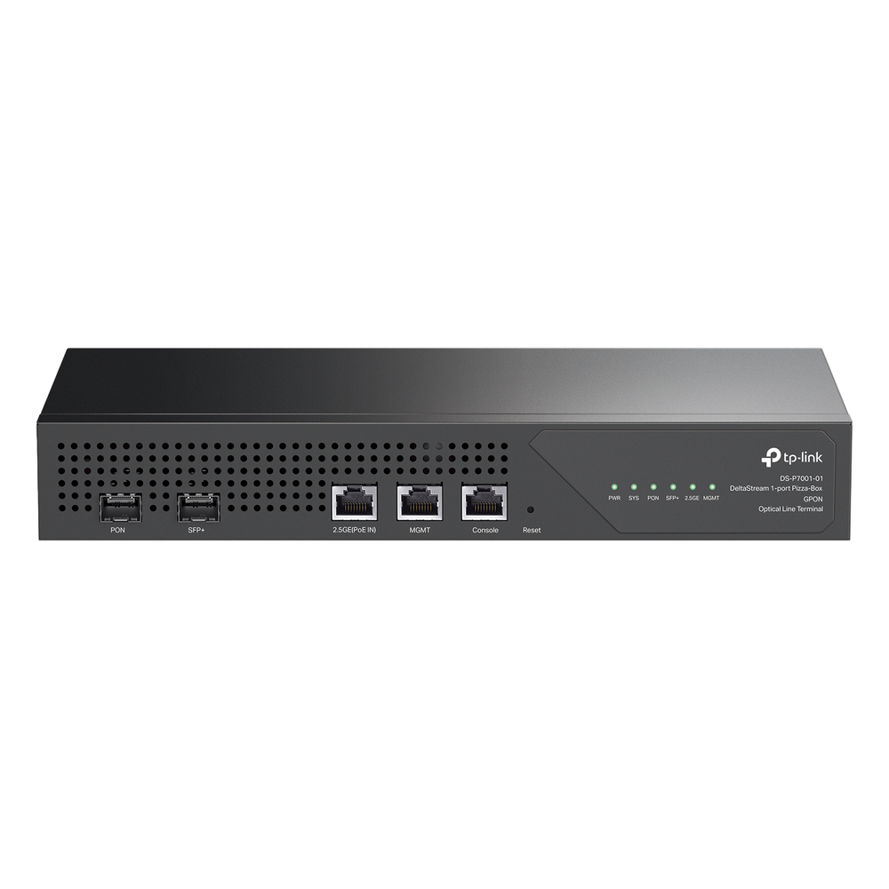 Delta Stream - OLT de 1 puerto GPON / Conexión de hasta 128 ONUs / 1 Puerto 2.5 Gigabit RJ45 Uplink PoE/ 1 Puertos SFP+ Uplink / Fuentes Redundantes