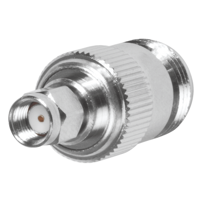 Adaptador en Línea, de Conector SMA Macho Inverso a N Hembra, Níquel/ Oro/ Teflón