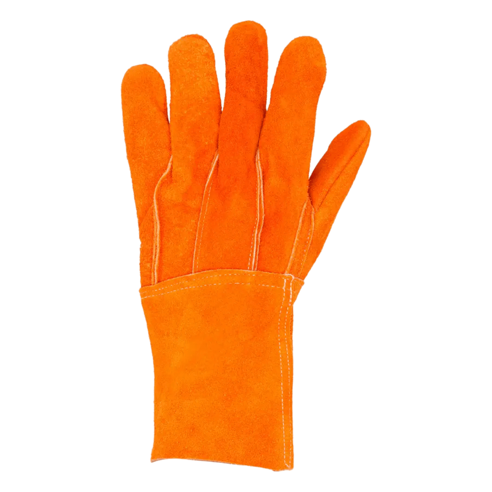 Guantes de Carnaza Largo/ Refuerzo en Palma / Resistente a Abrasión y Temperaturas Moderadas.