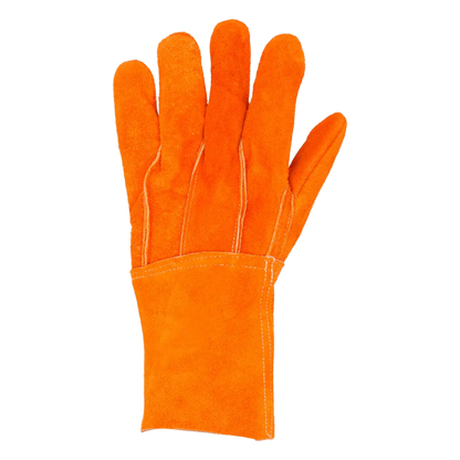 Guantes de Carnaza Largo/ Refuerzo en Palma / Resistente a Abrasión y Temperaturas Moderadas.