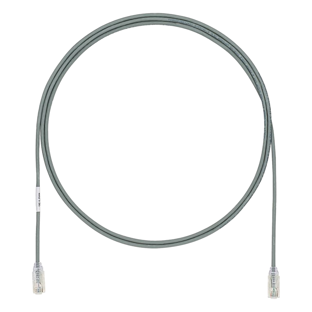 Cable de Parcheo UTP Cat6A, CM/LSZH, Diámetro Reducido (28AWG), Color Gris, 1.52 Metros (5 Pies)