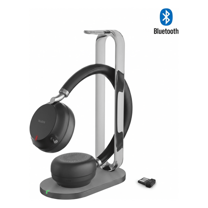 Auriculares supraaurales Yealink BH76 Plus Stereo UC Edition con base de carga/Bluetooth 5.3 con adaptador USB-C y A/Cancelación activa de