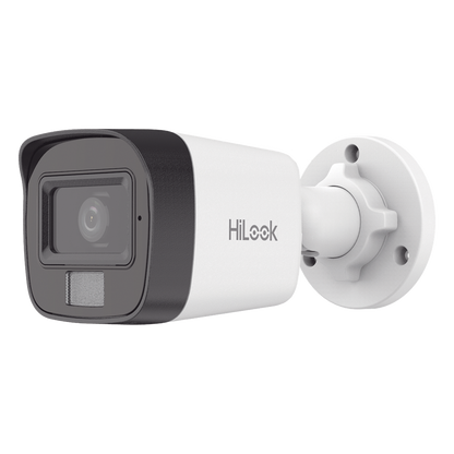 [Dual Light] Bala IP 4 Megapixel / Lente 2.8 mm / Ángulo de visión 104° / 20 mts IR + 15 mts Luz Blanca / Micrófono Integrado / ACUSENSE Lite