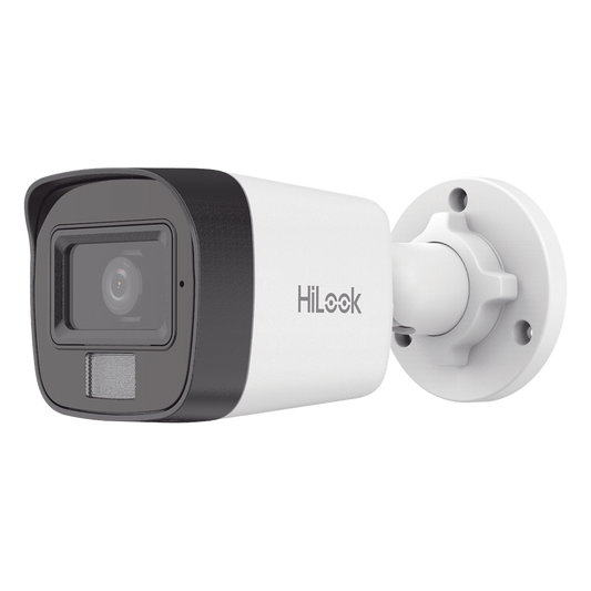 [Dual Light] Bala IP 4 Megapixel / Lente 2.8 mm / Ángulo de visión 104° / 20 mts IR + 15 mts Luz Blanca / Micrófono Integrado / ACUSENSE Lite