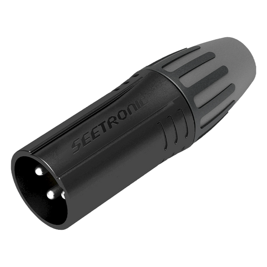 XLR conector de cable macho, carcasa enchapada en negro, contactos enchapados en plata