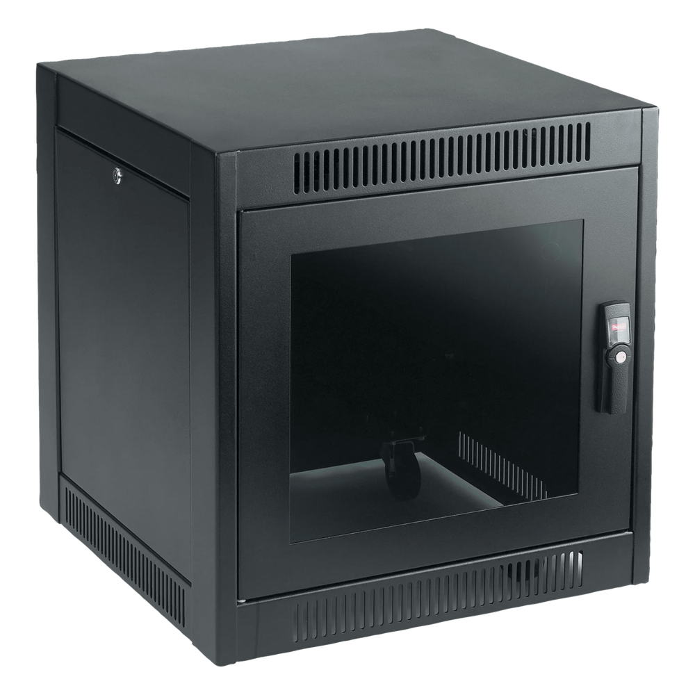Gabinete SOHO para Oficinas Pequeñas y Home Office, 700 x 600 x 900 mm, Acero Negro, 11U, Ruedas, Sistema de Enfriamiento Pasivo, Puertas con